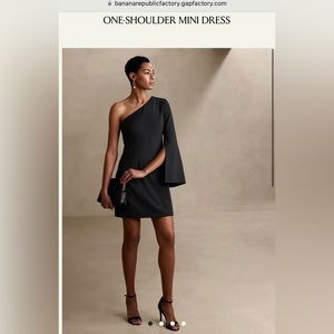 Banana Republic Black One-Shoulder Dress